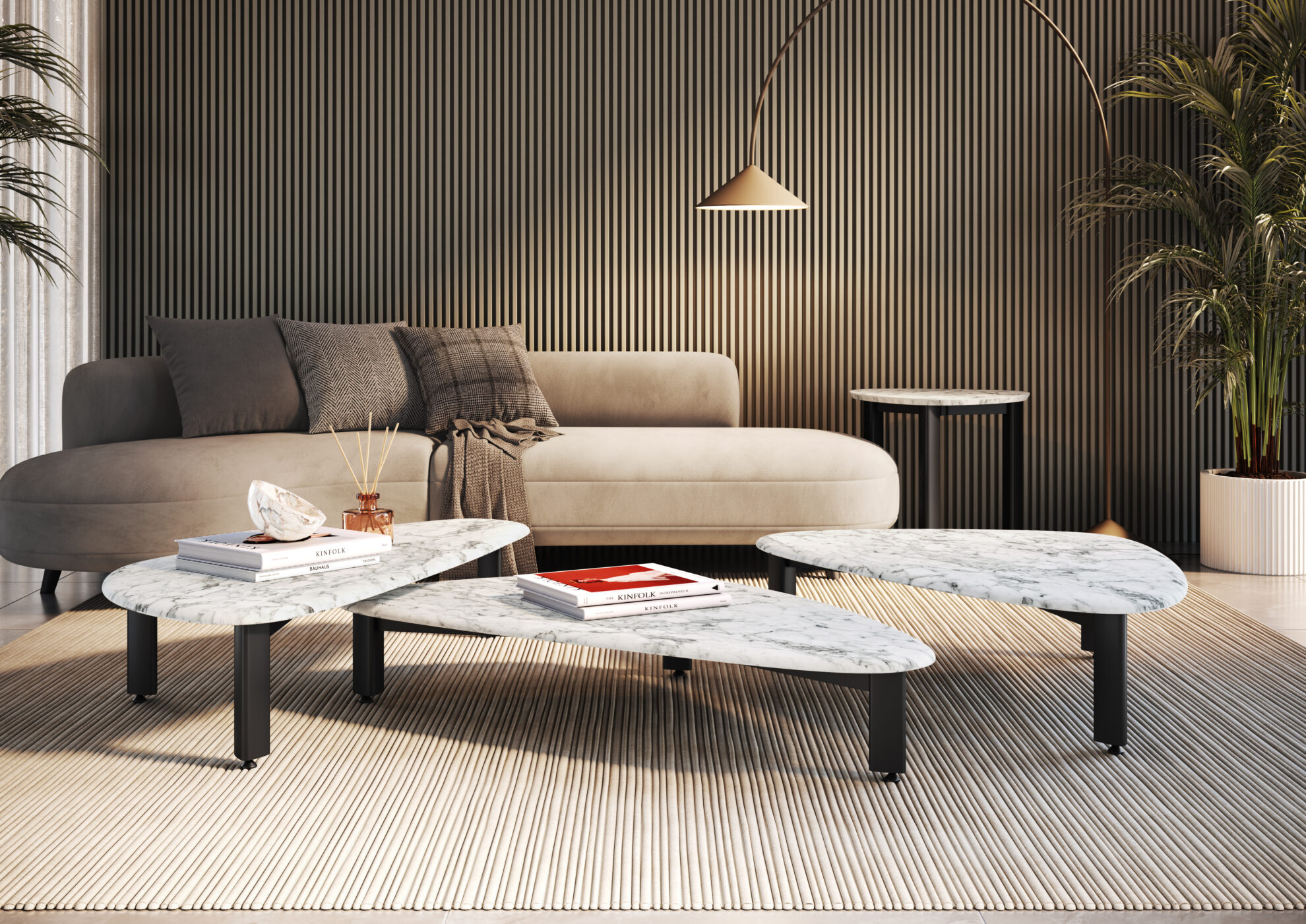 53 - Mesa Centro Organica - Preto_Marmore_Alta